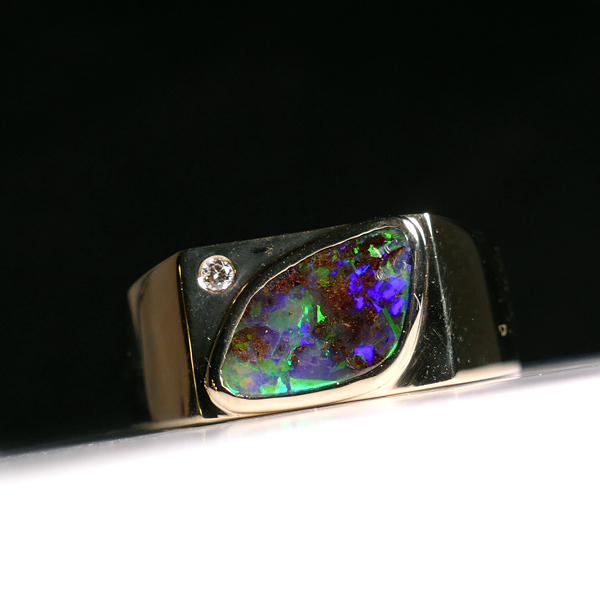Fire Opal Ring, Natural Opal Ring, Australian Opal, Natural Opal, Octo